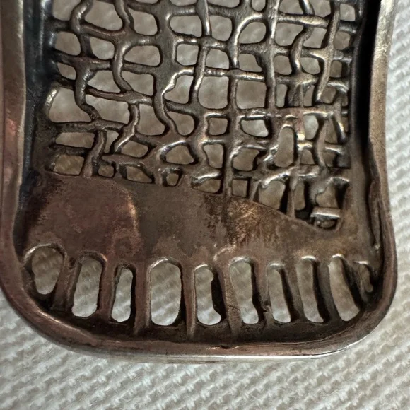 Retired Silpada Sterling Woven Cuff Bracelet - Picture 11 of 16